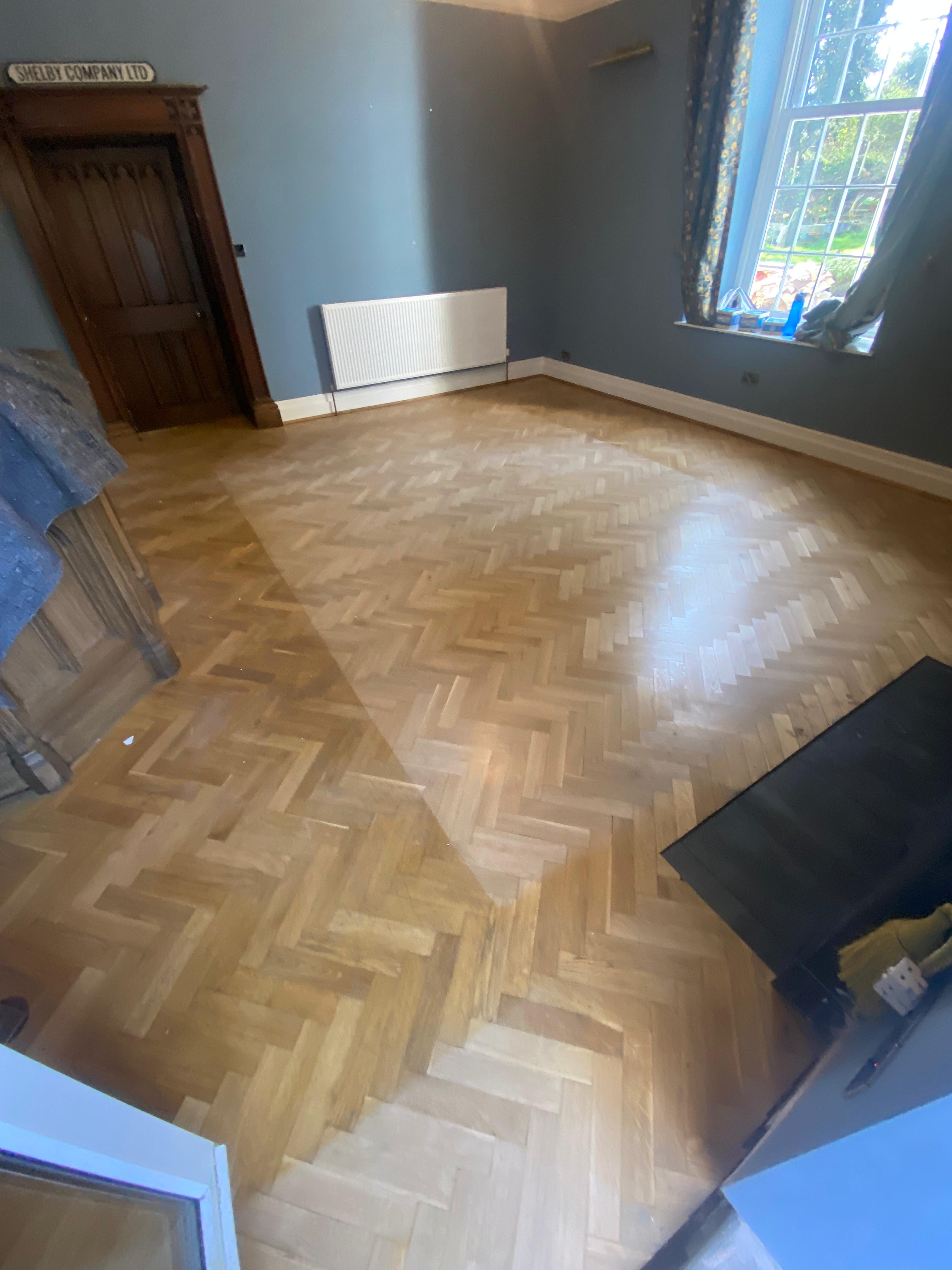 Herringbone floor restoration
