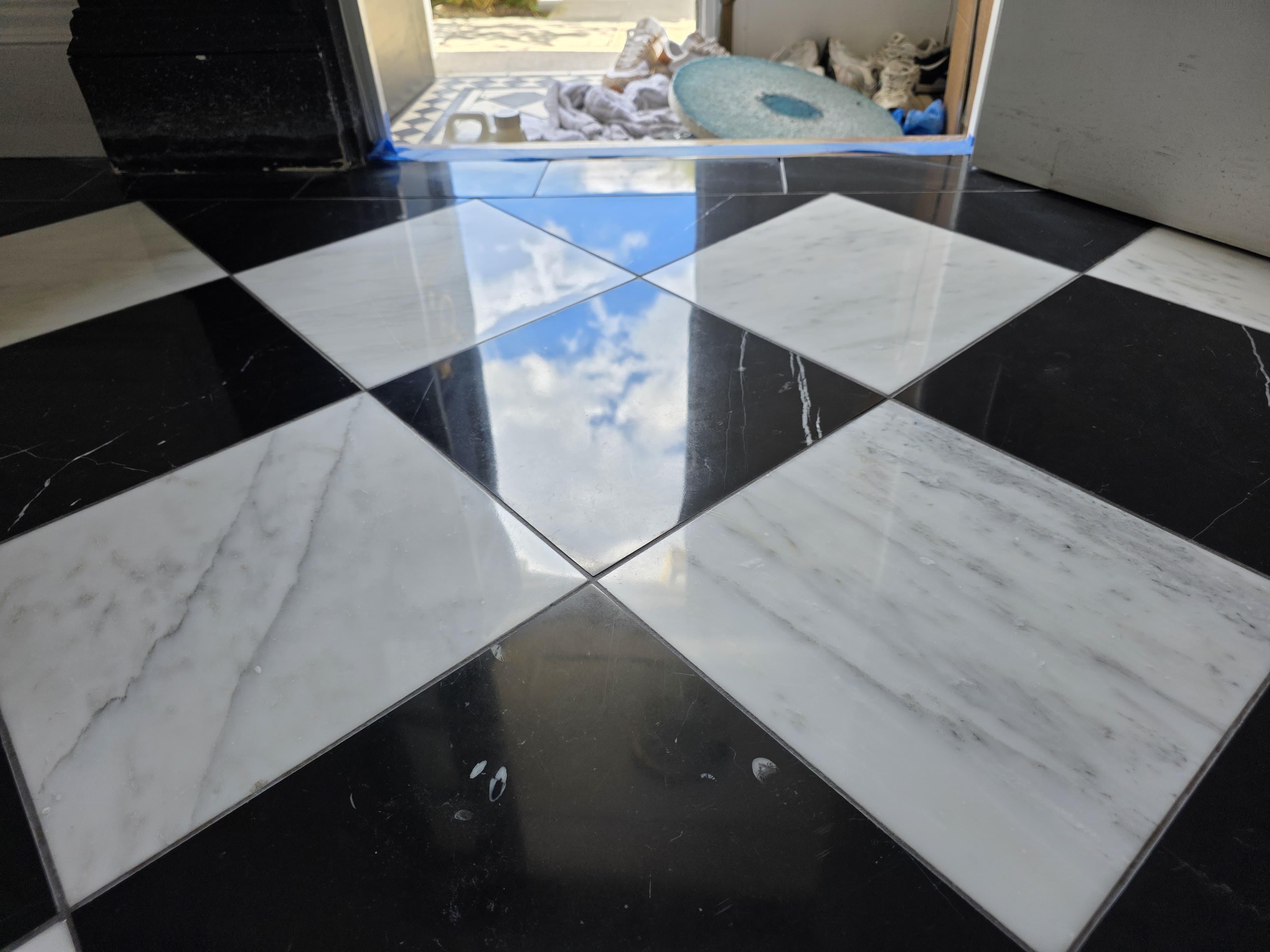 Marble floor polishing