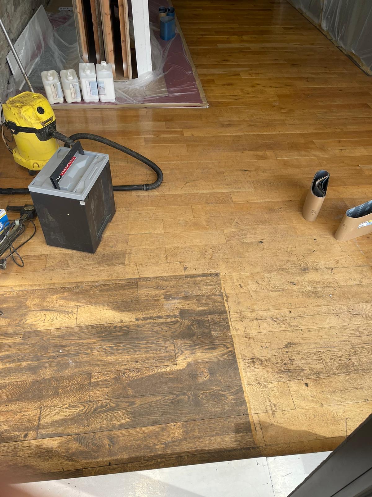 Commercial retail floor before restoration